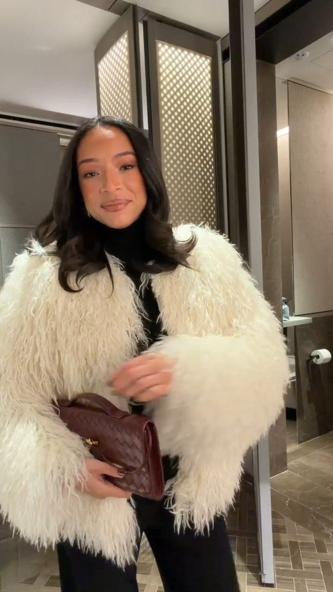 Outfit to see a Broadway show in NYC 🌃 Use code AFNENA for an extra 15% OFF Abercrombie! Almost everything is up to 40% OFF + my code stacks on top!! Wearing size M black turtleneck, size M faux fur coat and size M wide leg pants 

NYC Outfit
New York City outfit 
Holiday outfit 
Holiday party outfit 
Winter outfit 
Winter fashion 

#LTKSeasonal #LTKFindsUnder100 #LTKBump