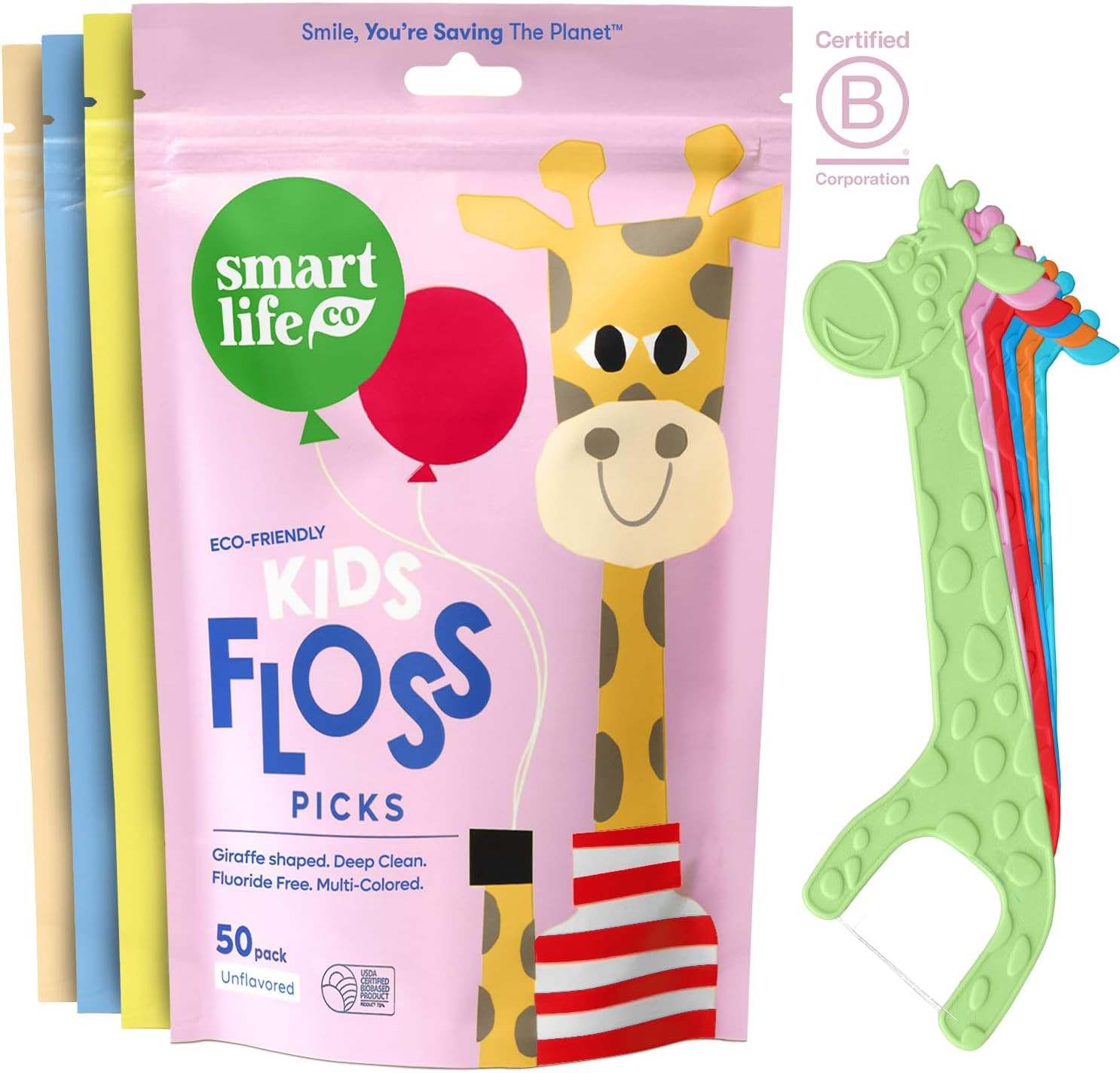 SmartLifeco Eco-Friendly Kids Flossers (200ct) - Dental Floss Picks for Children Made with Straw ... | Amazon (US)