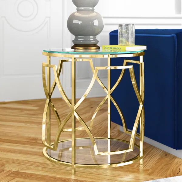 Benson 24'' Tall Glass End Table | Wayfair Professional