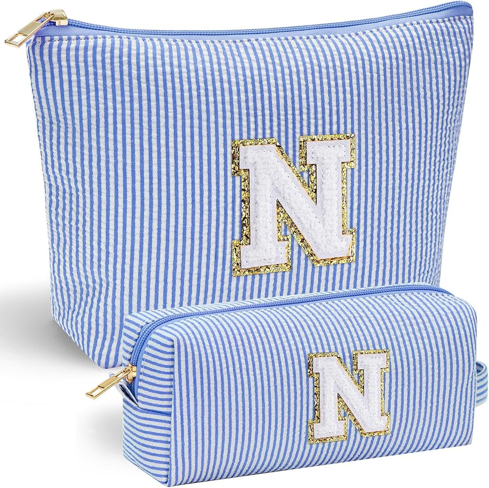 YOOLIFE Personalized Gifts for Women, Initial Makeup Bag with Makeup Pouch Cosmetics Organizer Ba... | Amazon (US)