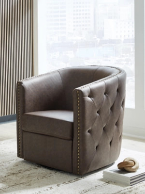 Brentlow Swivel Accent Chair, Granite | Ashley Homestore