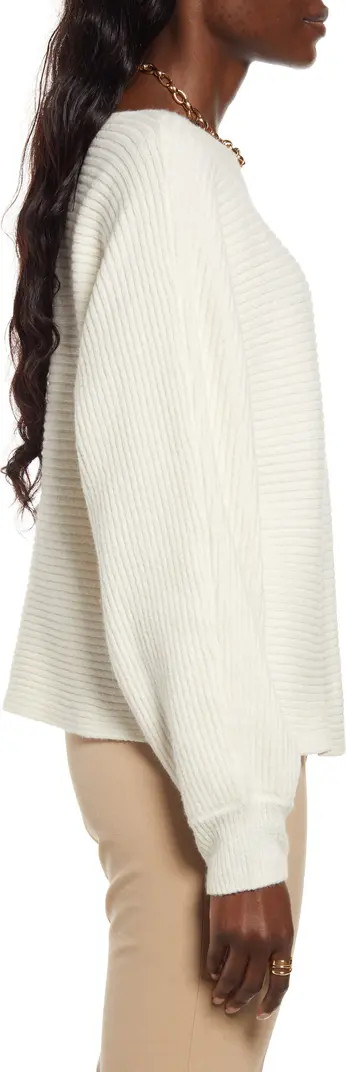 Rib Dolman Sleeve Cotton Blend Sweater | Nordstrom