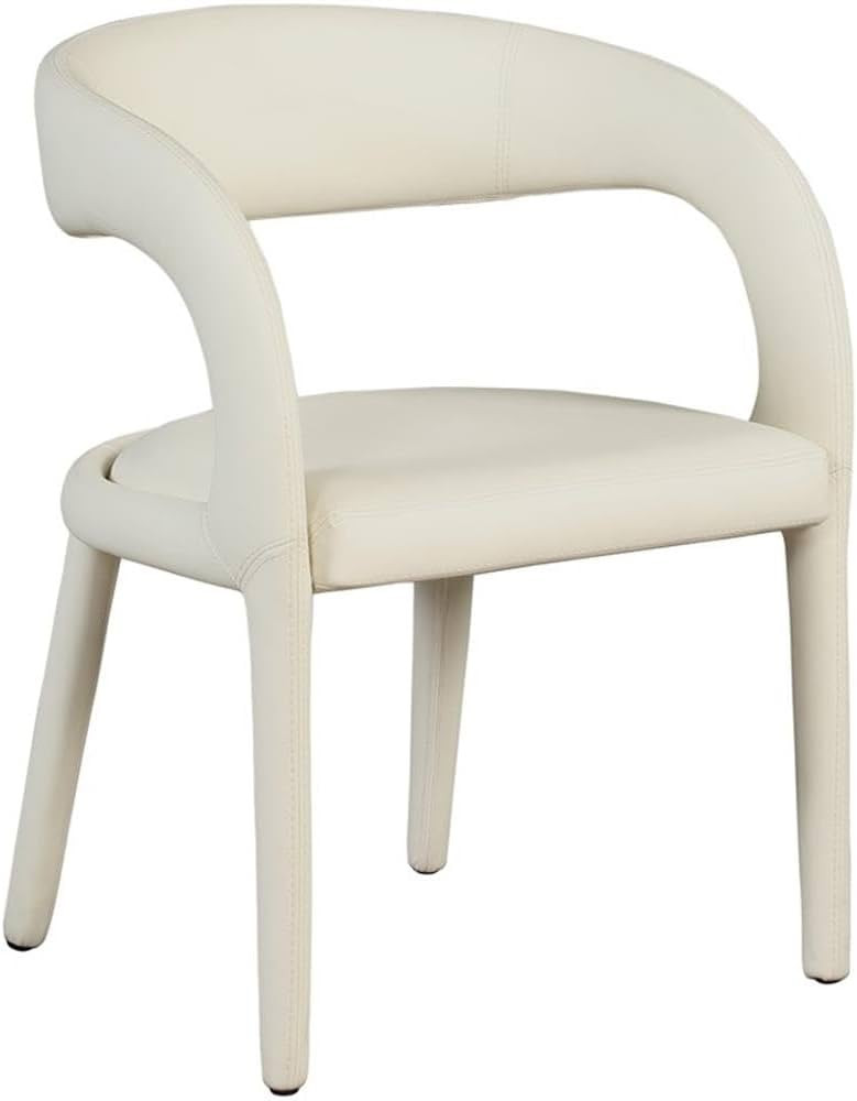 Meridian Furniture 987Cream-C Sylvester Collection Modern | Contemporary Vegan Leather Upholstere... | Amazon (US)