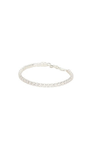 Ettika Crystal Tennis Bracelet in Metallic Silver. | Revolve Clothing (Global)