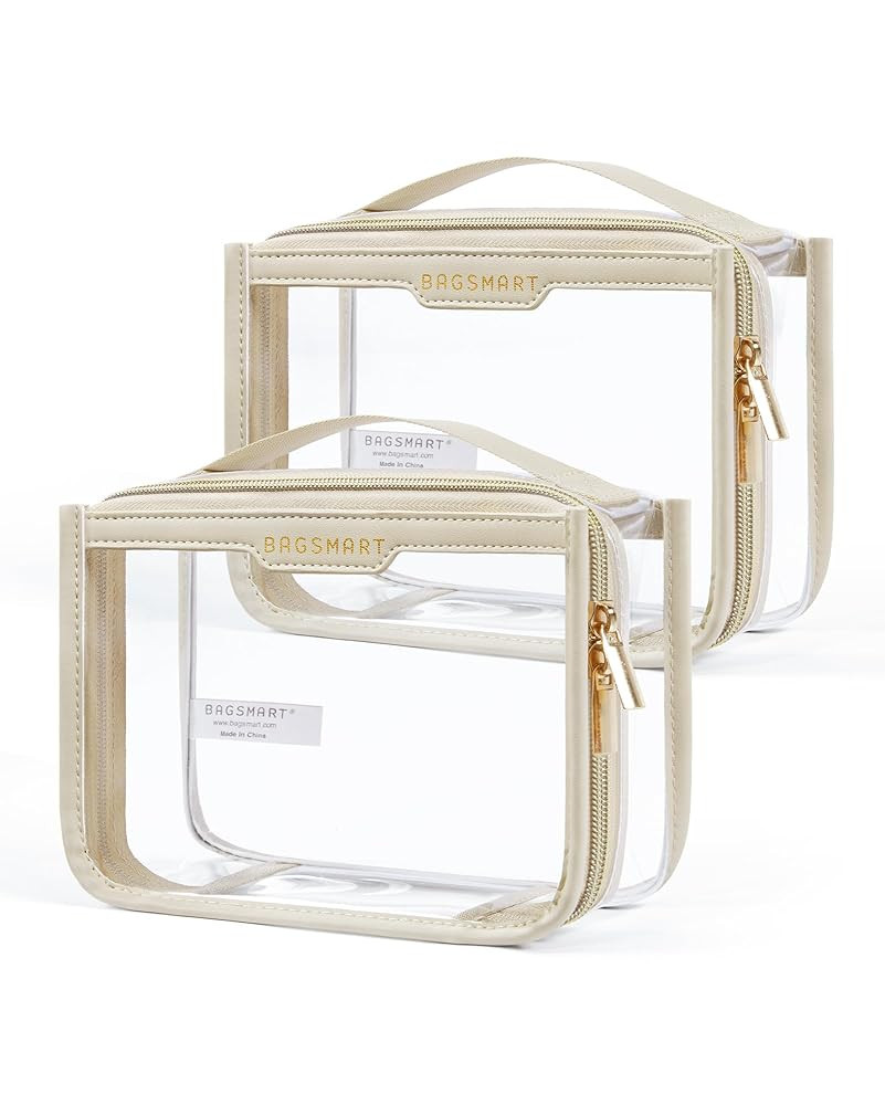 BAGSMART TSA Approved Toiletry Bag, Clear Travel Toiletry Bag, Makeup Cosmetic Pouch Bag for Wome... | Amazon (US)