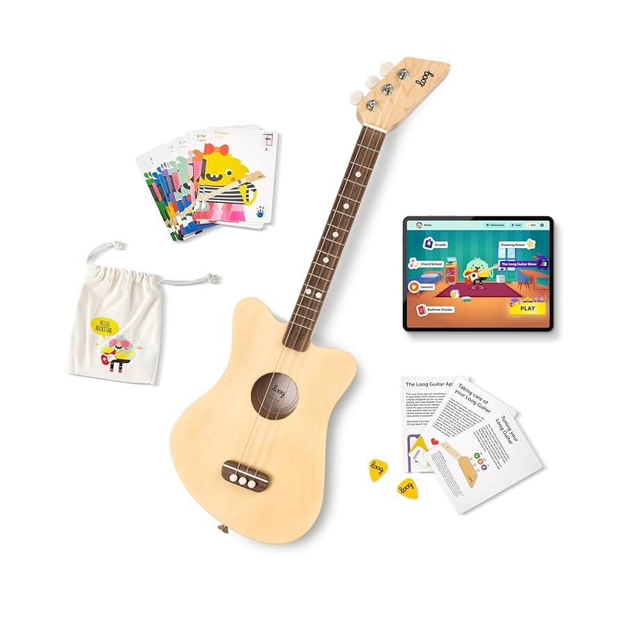 Loog Mini Acoustic kids Guitar for Beginners 3-strings Ages 3+ Learning app and lessons included | Amazon (US)