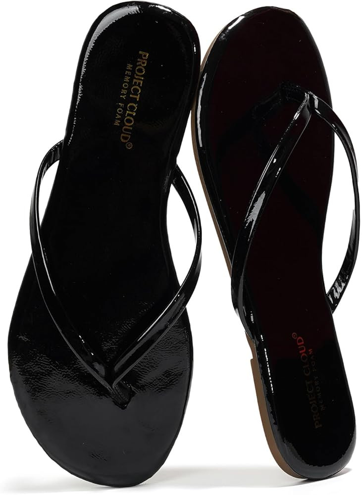 Project Cloud Flip flops for Women - Memory Foam Slippers for Women 2024 - Vegan Leather Women Sl... | Amazon (US)