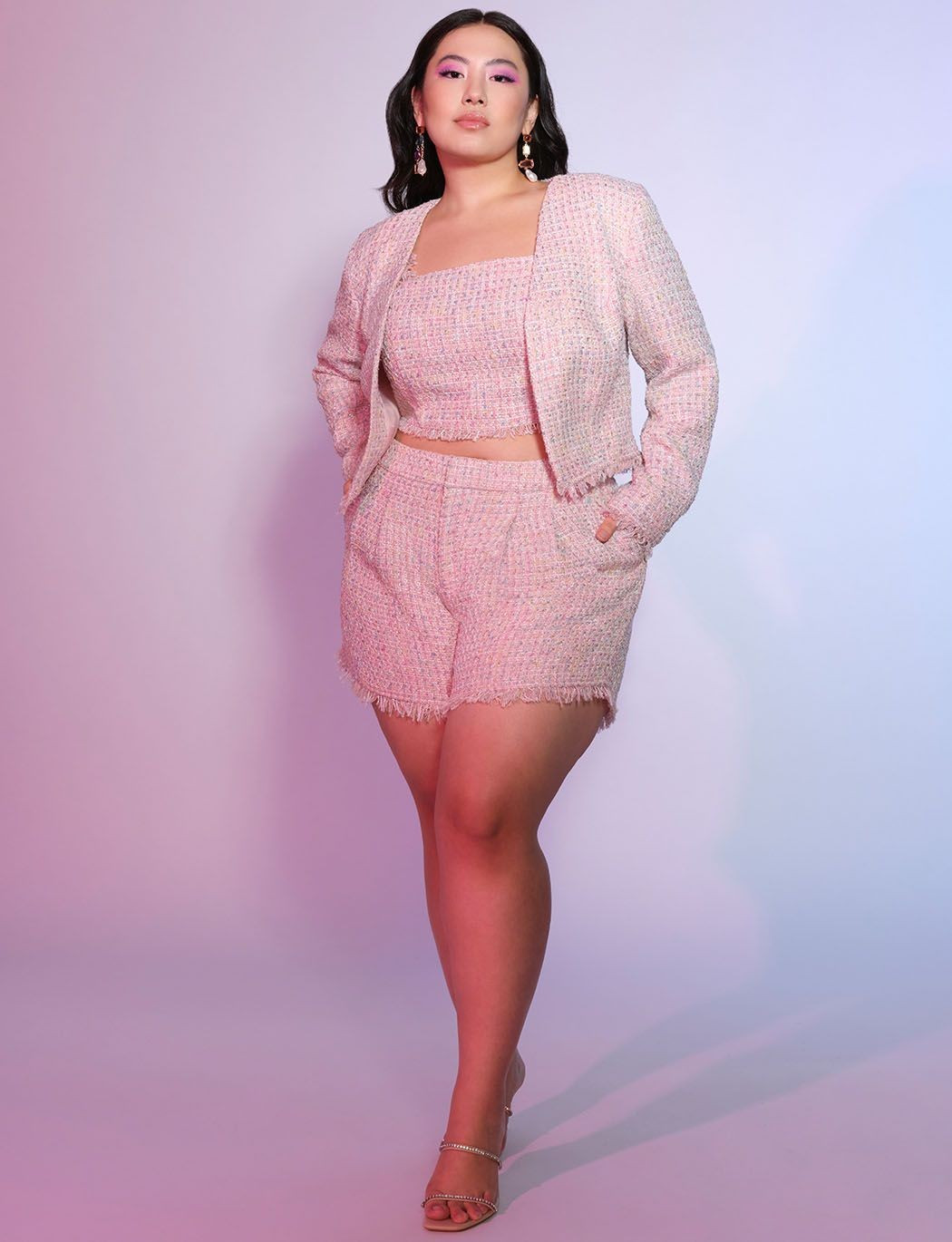 Tweed Short | Women's Plus Size Pants | ELOQUII | Eloquii