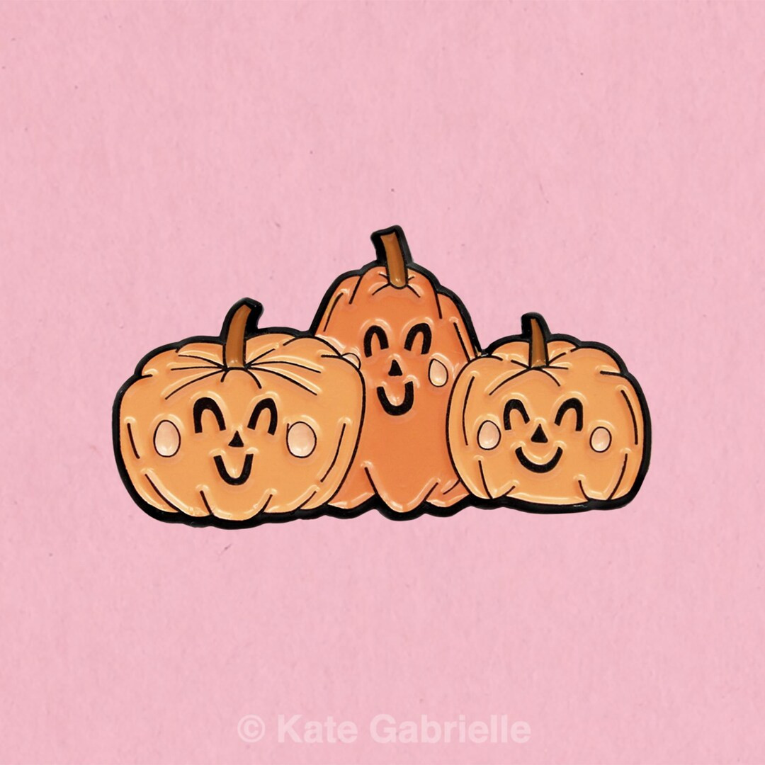 Happy Pumpkins Autumnal Halloween Enamel Lapel Pin - Etsy | Etsy (US)