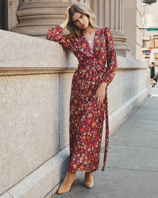 Village Views Floral Wrap Maxi Dress - LAST CHANCE | VICI
