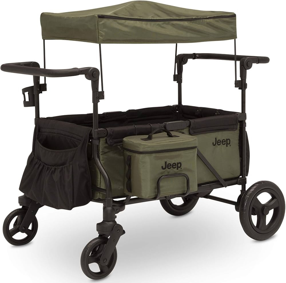 Jeep Deluxe Wrangler Stroller Wagon with Cooler Bag and Parent Organizer by Delta Children, Black... | Amazon (US)