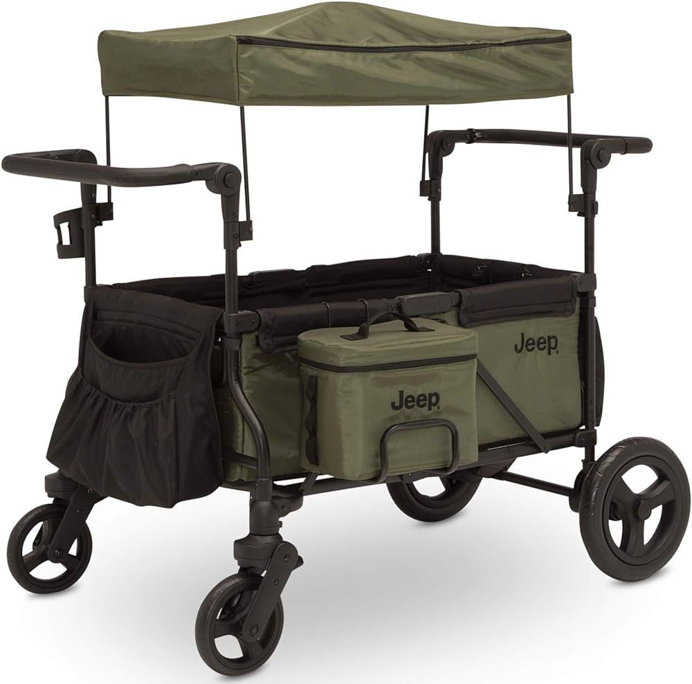 Jeep Deluxe Wrangler Stroller Wagon with Cooler Bag and Parent Organizer by Delta Children, Black... | Amazon (US)
