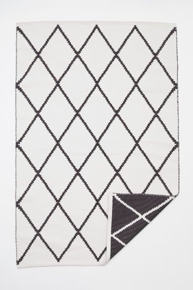 H & M - Jacquard-weave Cotton Rug - White | H&M (US)