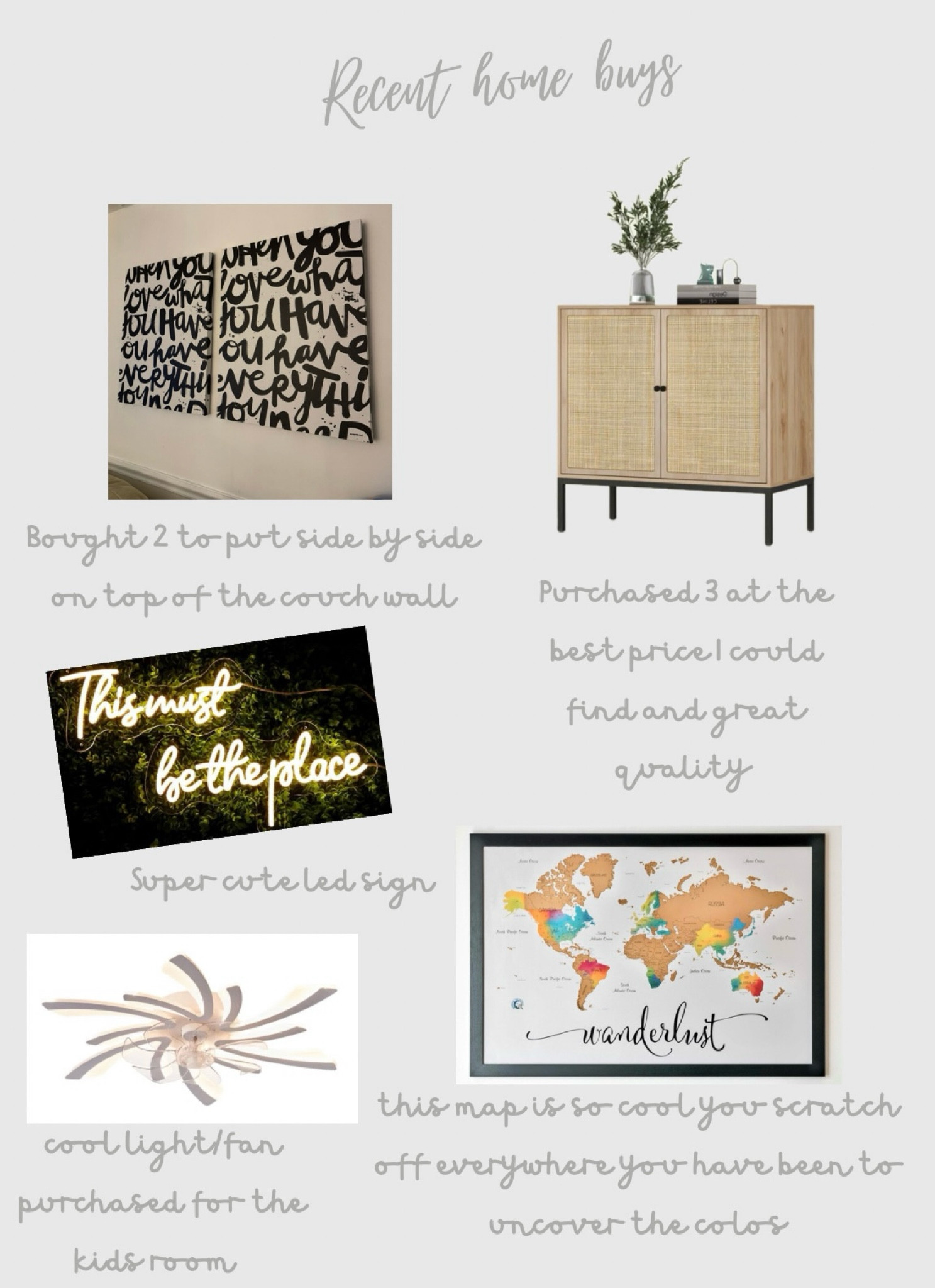 Recent #home buys from #amazon and #wayfair. 
#ledsign
#ceilingfan


#LTKfindsunder100 #LTKtravel #LTKhome