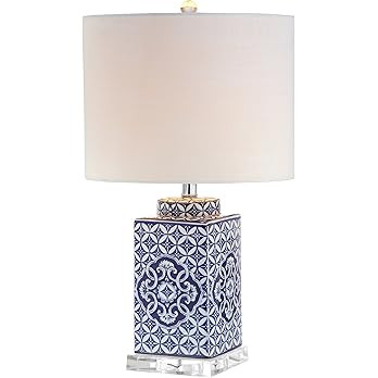 JONATHAN Y 23" Blue and White Chinoiserie Ceramic Table Lamp, Traditional Hand-Painted Bedside La... | Amazon (US)