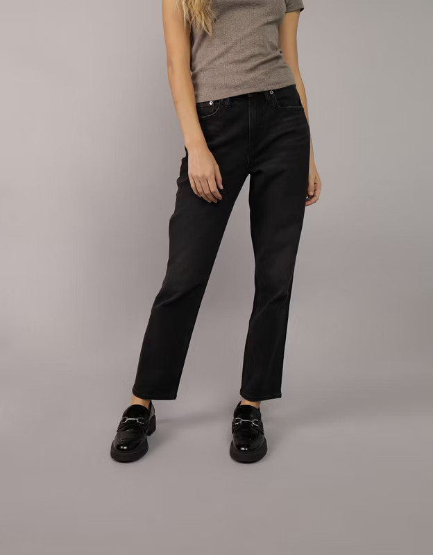 AE Stretch Super High-Waisted Ankle Straight Jean | American Eagle Outfitters (US & CA)