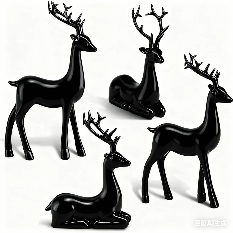 4 Pcs Christmas Reindeer Decor Small Resin Standing Sitting Deer Figurine Mini Reindeer Christmas... | Walmart (US)