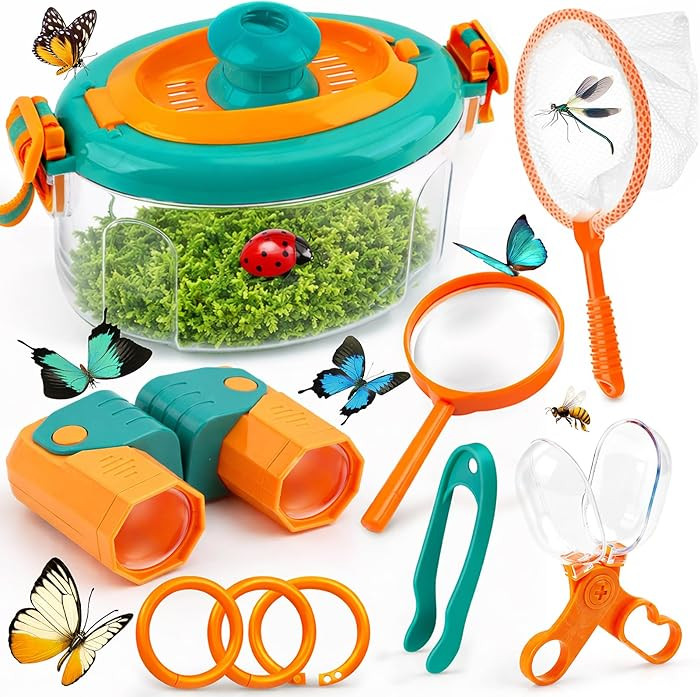 Amazon.com: TOY Life Bug Catcher for Kids Outdoor Toys with Butterfly Net, Kids Binoculars, Magni... | Amazon (US)
