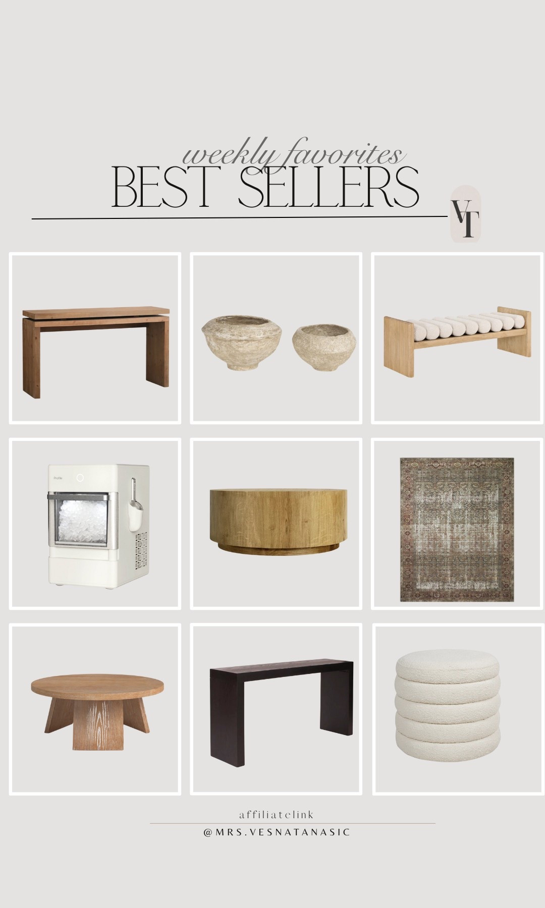 This week’s best sellers in my home and more! Lots of furniture pieces from Wayfair that are on sale, including all of our rugs and our nugget ice maker is $150 off now! 

#wayfair #wayfairfinds #target #targetstyle #coffeetable #consoletable #bench #nuggeticemaker #livingroom #rug #ottoman #homedecor Wayfair, Wayfair finds, Target, coffee table, Target circle, nugget ice maker, summer, console table, home decor 

#LTKHome #LTKStyleTip #LTKSaleAlert