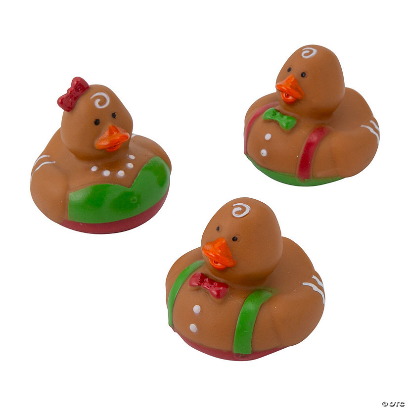 2" Christmas Gingerbread Character Brown Rubber Ducks - 12 Pc. | Oriental Trading Company