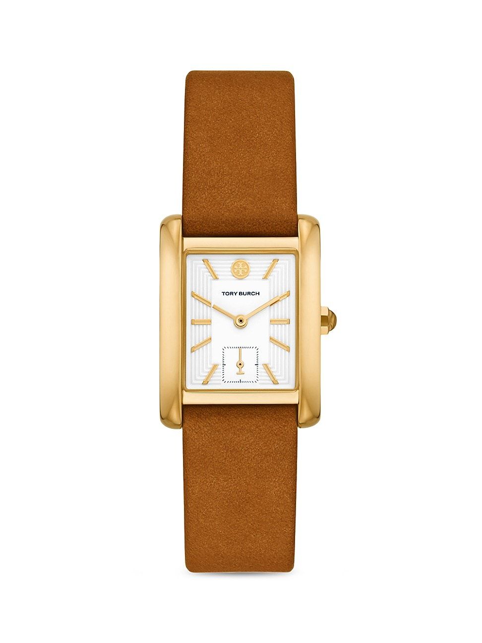 The Eleanor Goldtone & Luggage Leather Watch | Saks Fifth Avenue