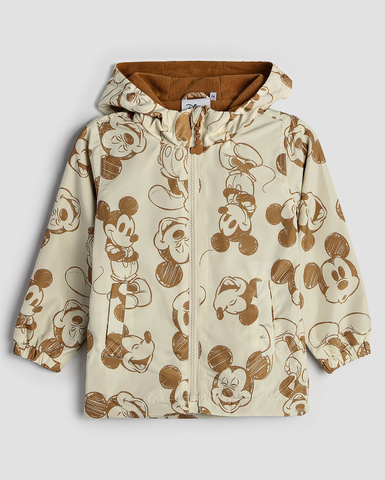 Jaqueta corta vento infantil Mickey com capuz 1-4A bege | Disney | Riachuelo (BR)