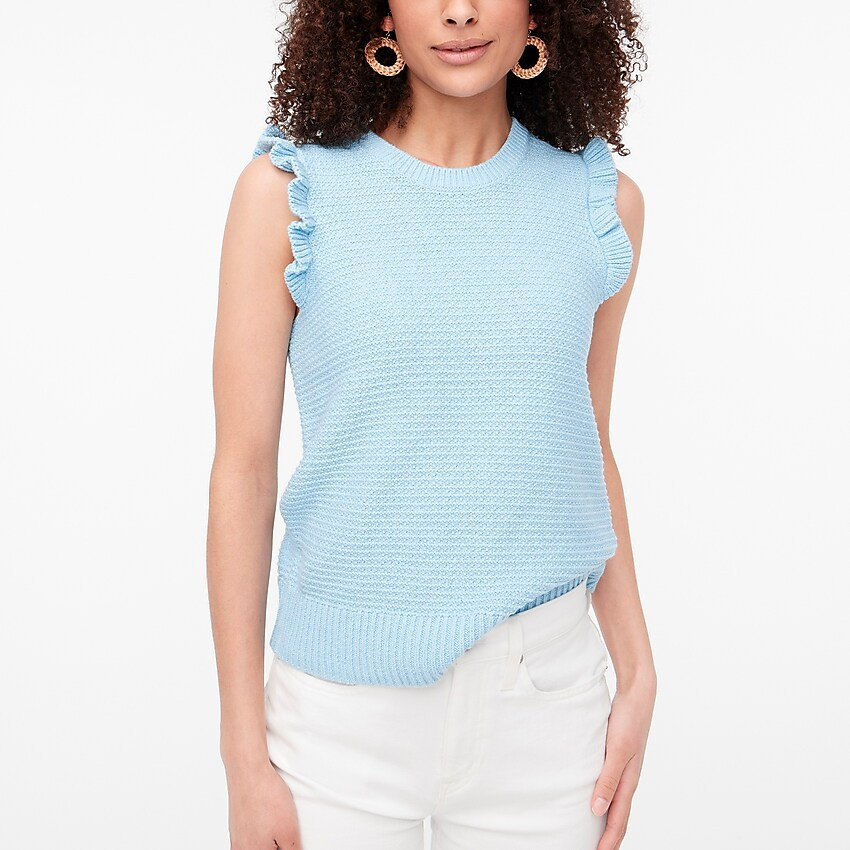 Sleeveless ruffle-shoulder sweater | J.Crew Factory