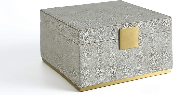 WV Ivory Shagreen Square Decorative Box for Home Decor Faux Leather Storage Box Jewelry Box Men's... | Amazon (US)
