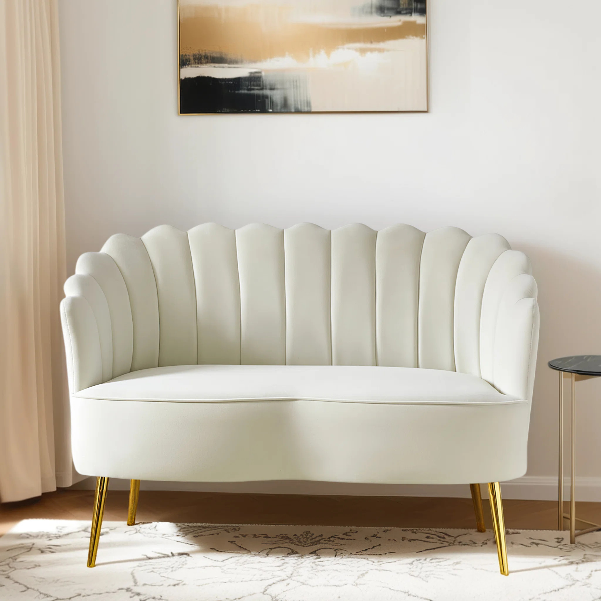 Hendrix Velvet Flared Arm Loveseat | Wayfair North America