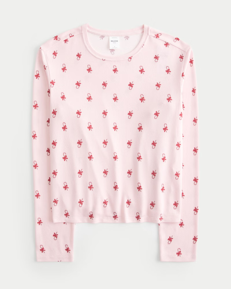 Cozy Long-Sleeve Pajama Shirt | Hollister (US)