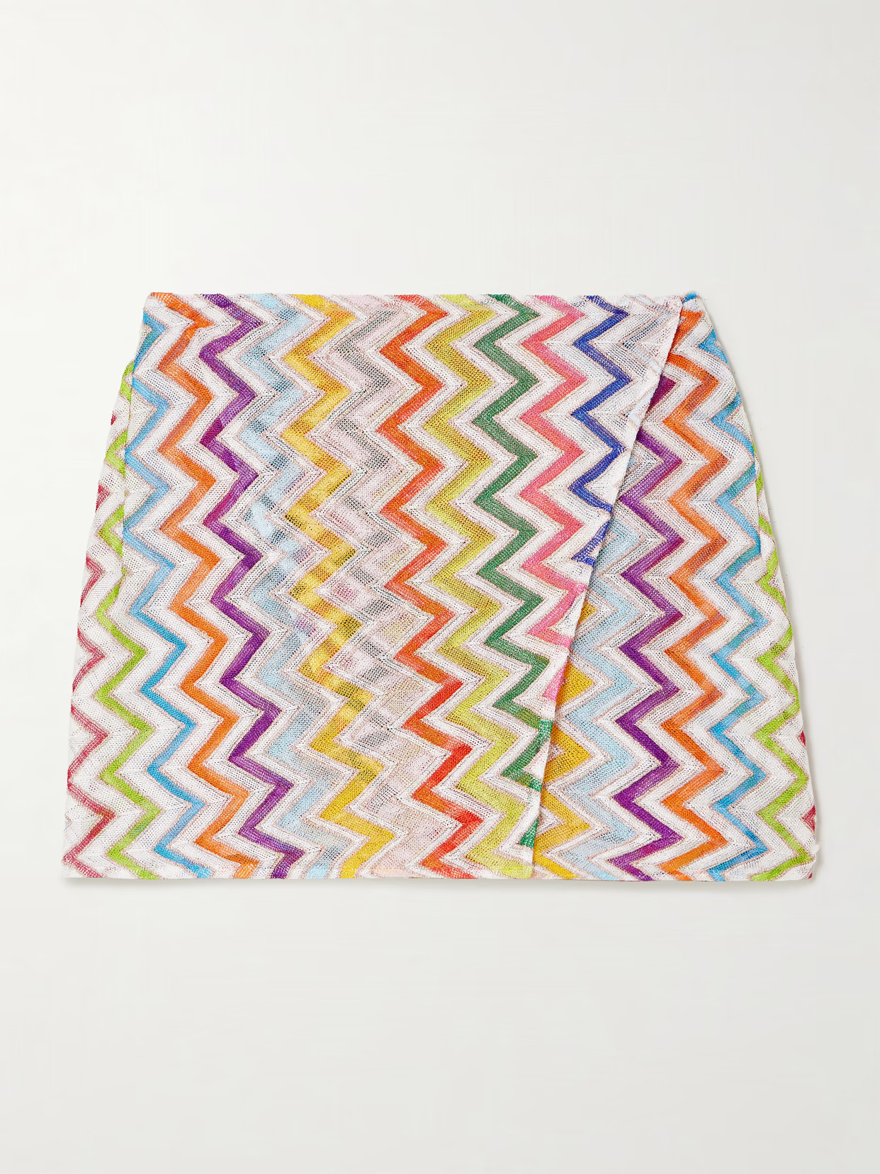 Missoni - Striped Metallic Crochet-knit Wrap-effect Shorts - Multi | NET-A-PORTER (US)