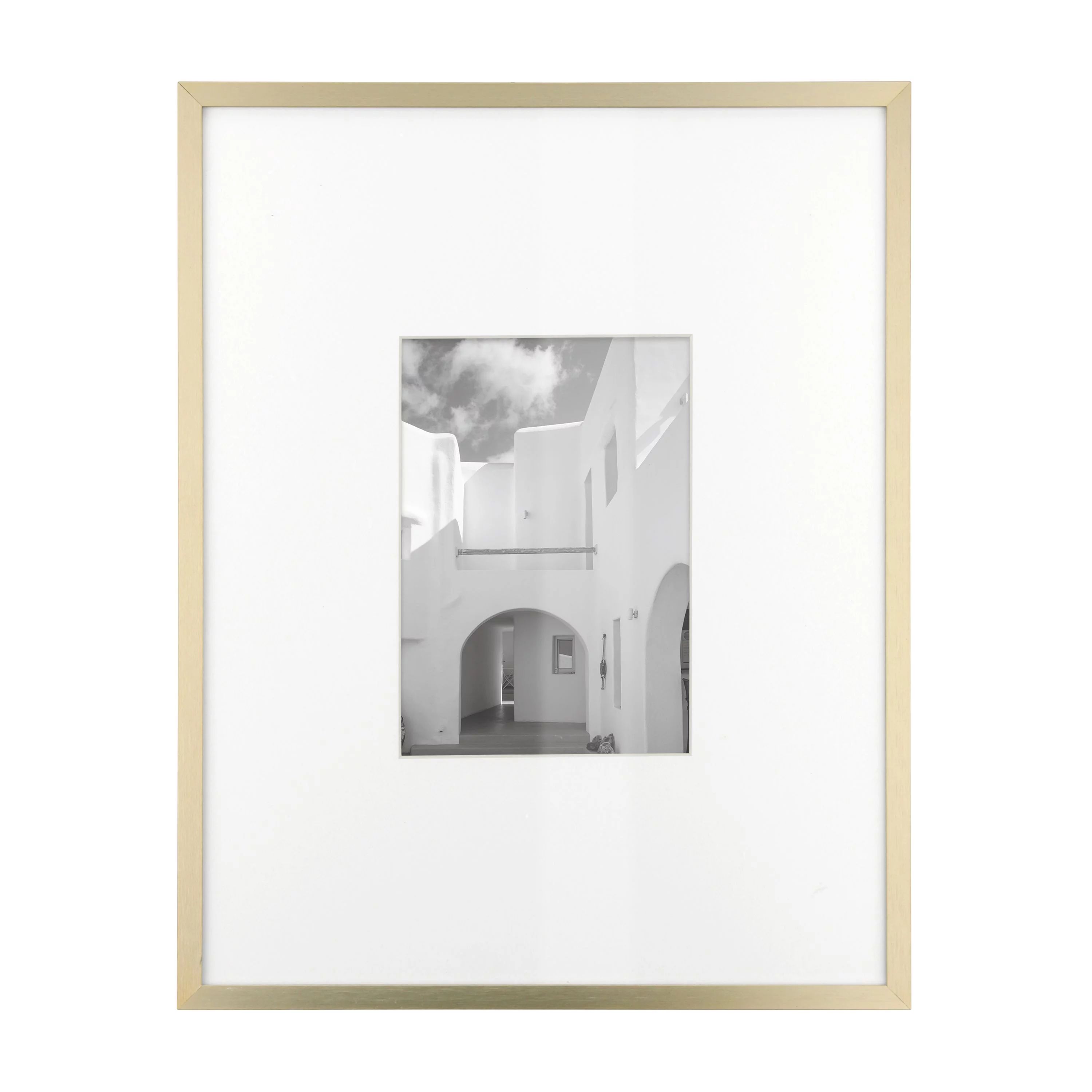 Better Homes & Gardens 11" x 14" Matted to 5" x 7" Metal Wall Picture Frame, Gold | Walmart (US)