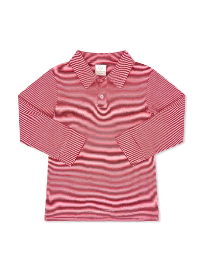 Porter Polo Long Sleeve - Raleigh Red Ministripe | Lullaby Set