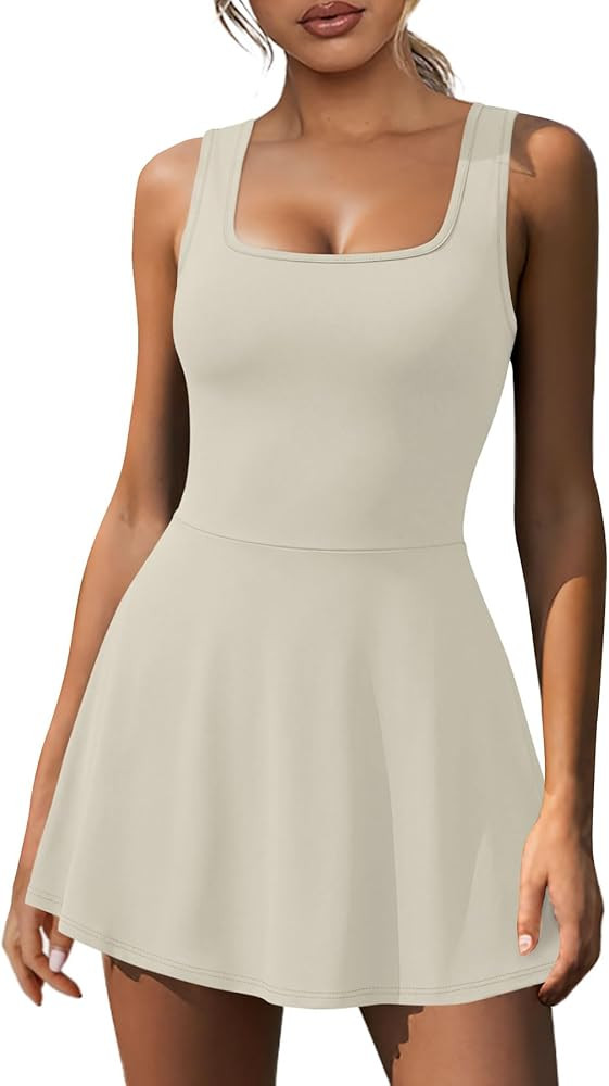 NIASHOT Women's Athletic Dress with Built-in Shorts & Pockets Workout Tennis Golf Active Wear U N... | Amazon (US)