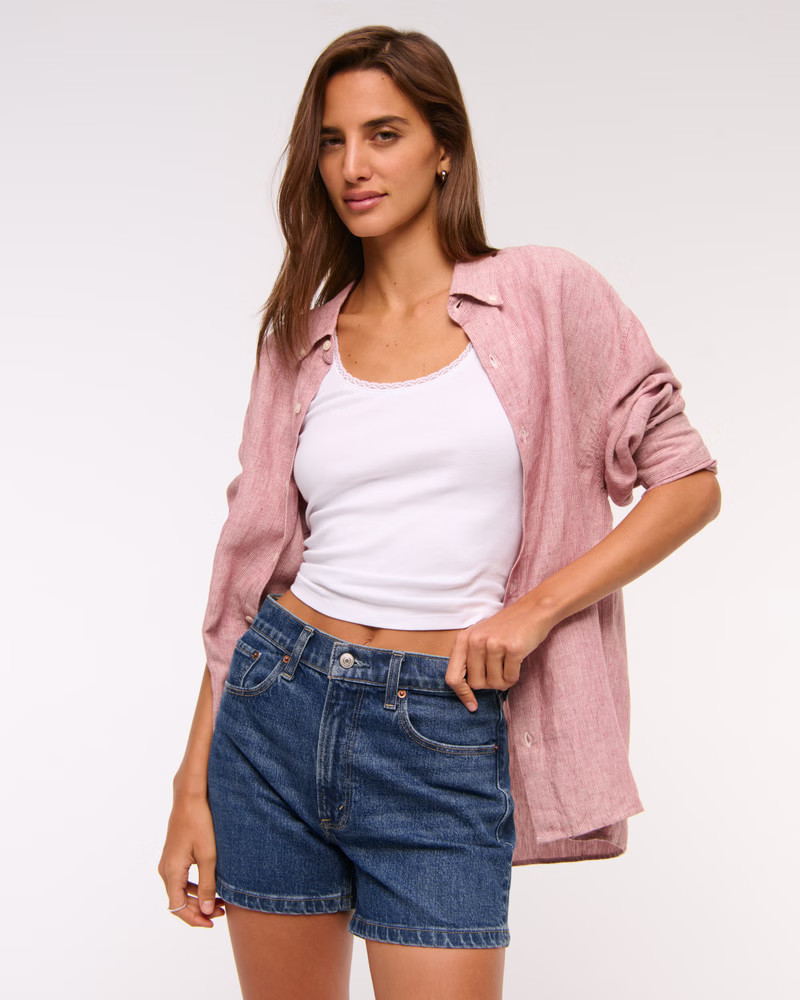 High Rise 4" Mom Short | Abercrombie & Fitch (US)