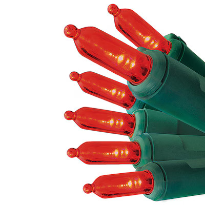 GE StayBright 100 -Count 24.7-ft Red LED Plug-In Christmas String Lights | Lowe's