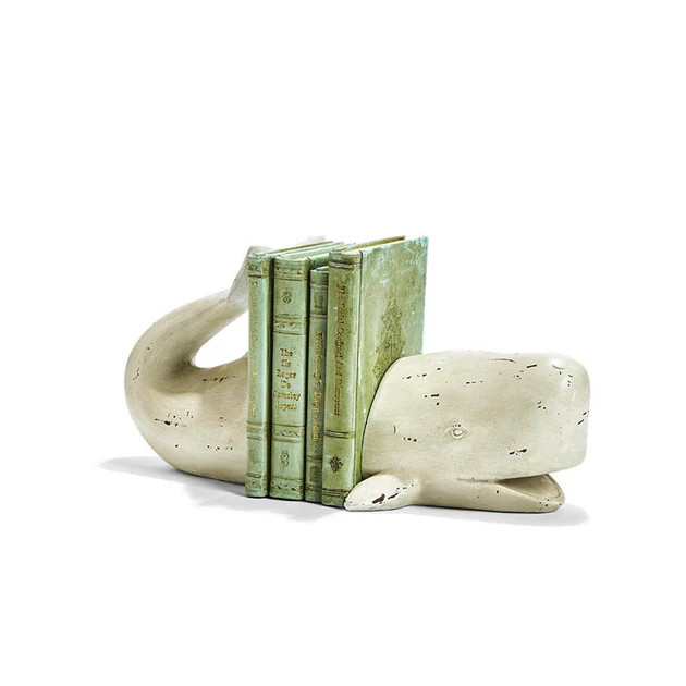 Whale Bookend - White Wash | Cailini Coastal