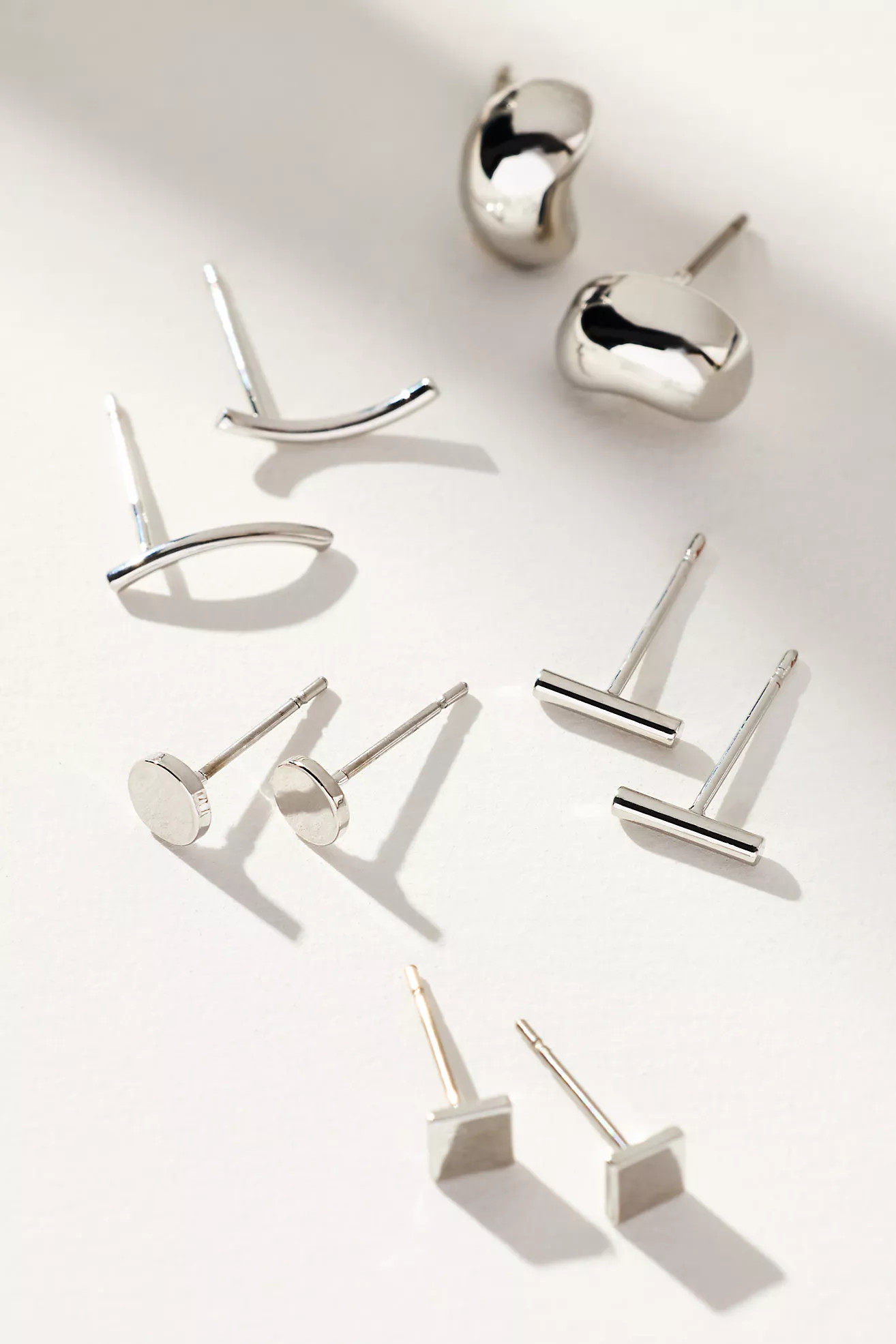 Post & Huggie Earrings, Set of 5 | Anthropologie (US)