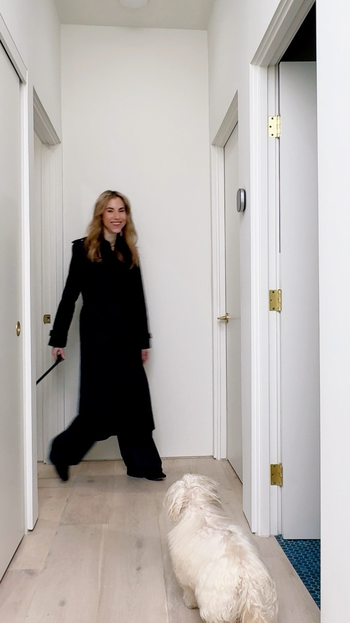 I always wear coats/blazers on the plane so the collar doesn’t get crushed. Love the Quince trench coat. The details are all spot-on: gun flap on the right side, removable wrist belts, a proper waist belt with a buckle, and a sculptural collar. I’d size up if you’re between sizes. 🛄 I’m wearing the trench coat in navy S, suede loafers size 8.5 (TTS). I have the wide ponte pants in XS (I have the 32” inseam and had to hem it; I recommend the 30” for flats). I’m 5’7” 🤍 #quincepartner @onequince 🤍 trench coat | wide leg pants | travel pants | travel hacks| cashmere cardigan | trench coat | base layers | winter basics | travel wardrobe | capsule wardrobe | Quince cashmere | knit pants | elastic waist pants | layering pieces | modern quiet luxury | airport outfit | packing cubes | suitcase | carryon

#LTKootd #LTKTravel