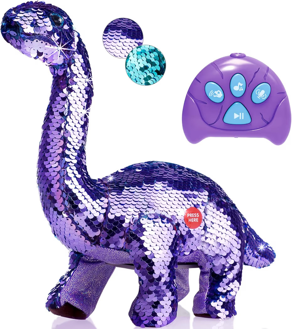 Koonie Dinosaur Toys for Girls, 2 Year Old Girl Toys, Purple Dinosaur Remote Control Reversible S... | Amazon (US)
