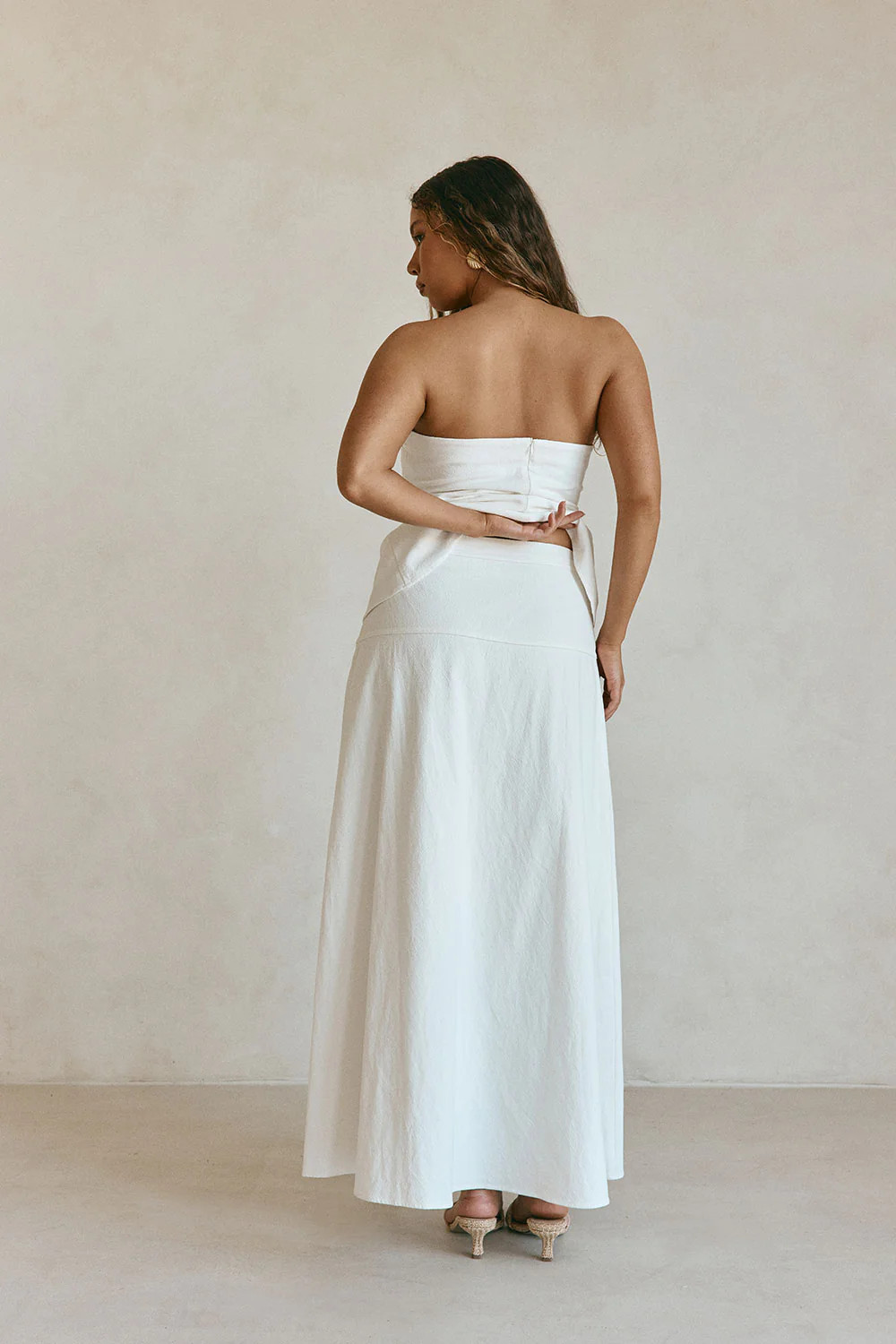 White High Waist A Line Maxi Esperanza Skirt | Sabo Skirt US