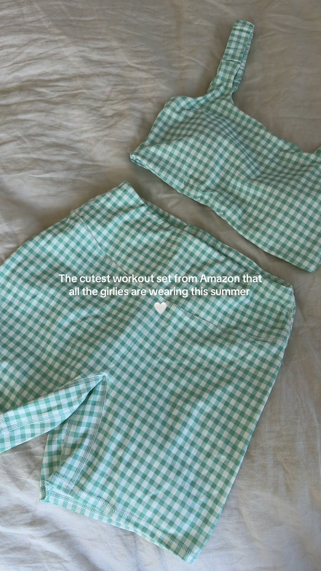 Gingham workout set from Amazon🤍 

Pilates workout outfit, activewear, gym fit, gingham pattern, cute activewear

#LTKootd #LTKActive