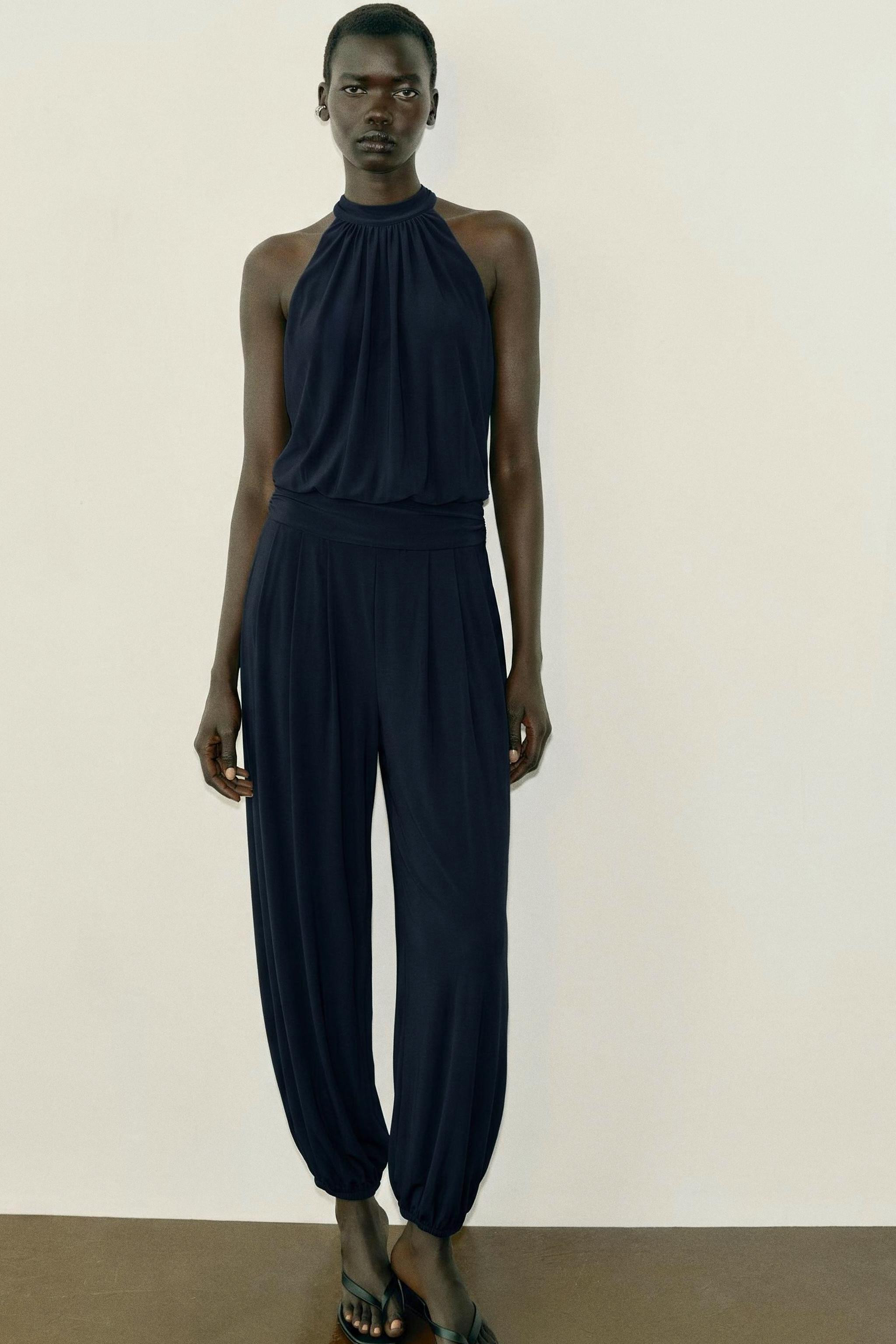 DRAPED HALTER SAROUEL JUMPSUIT | Zara UK