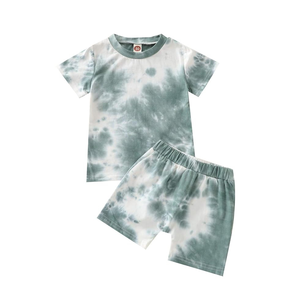 Toddler Baby Boys Outfits Tie Dye T-Shirt and Shorts Suit 2Pcs Summer Clothes Set | Amazon (US)