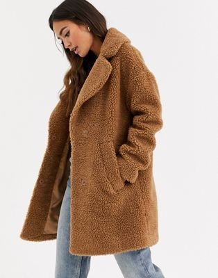 Abercrombie & Fitch teddy coat in tobacco | ASOS UK