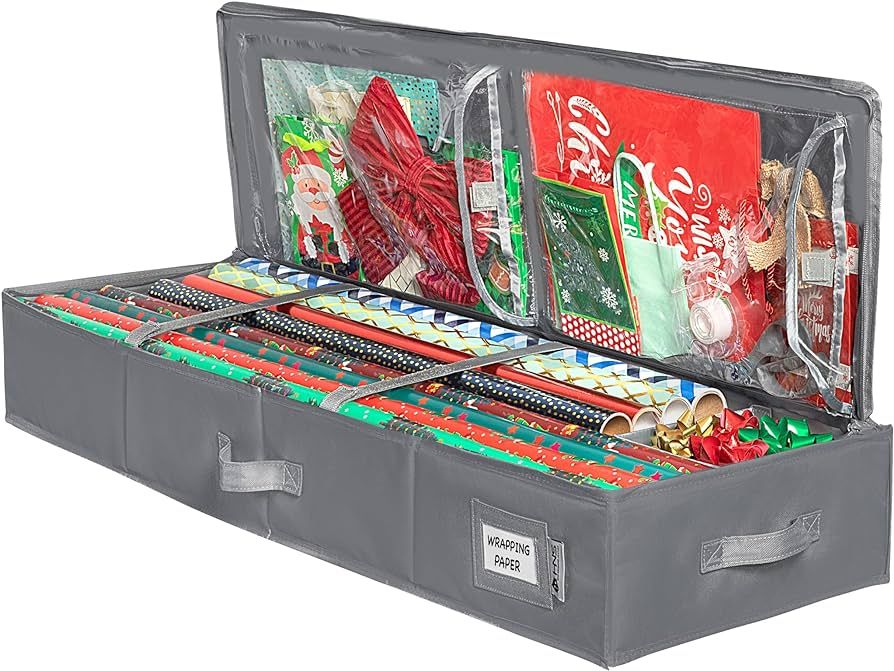 Wrapping Paper Storage Container - Fits up to 27 Rolls 1 3/8” Diam. Underbed Gift Wrap Organize... | Amazon (US)