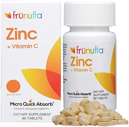 Frunutta Zinc + Vitamin C Supplement, Supports Immune System – Pure, Sugar-Free, Non-GMO, Veget... | Amazon (US)