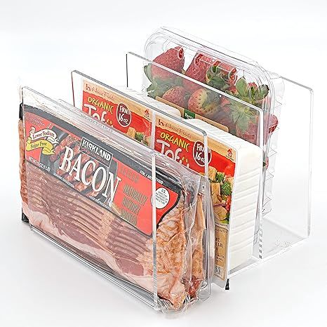 smartified Fridge Acrylic Organizer with Vertical Dividers to Store Fruit Clamshells, Deli, Trays... | Amazon (US)