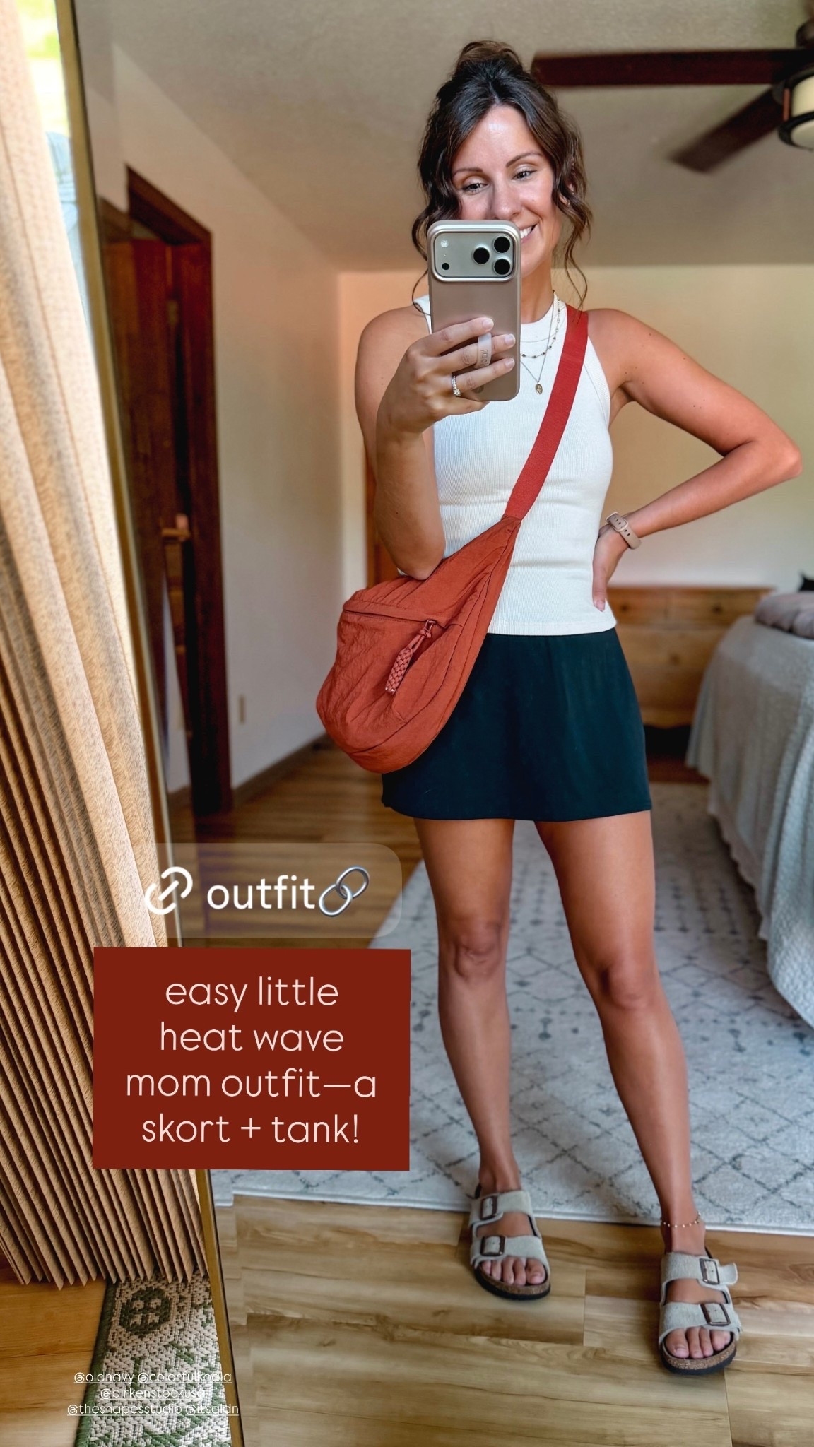 @oldnavy @colorfulkoala @birkenstockusa @theshapesstudio @itsgldn  

easy little heat wave mom outfit—a skort + tank!

small in tank, xs in my skort, small in my bra. My sandals are size 36.

#LTKmomlife #LTKPetite #LTKgrwm