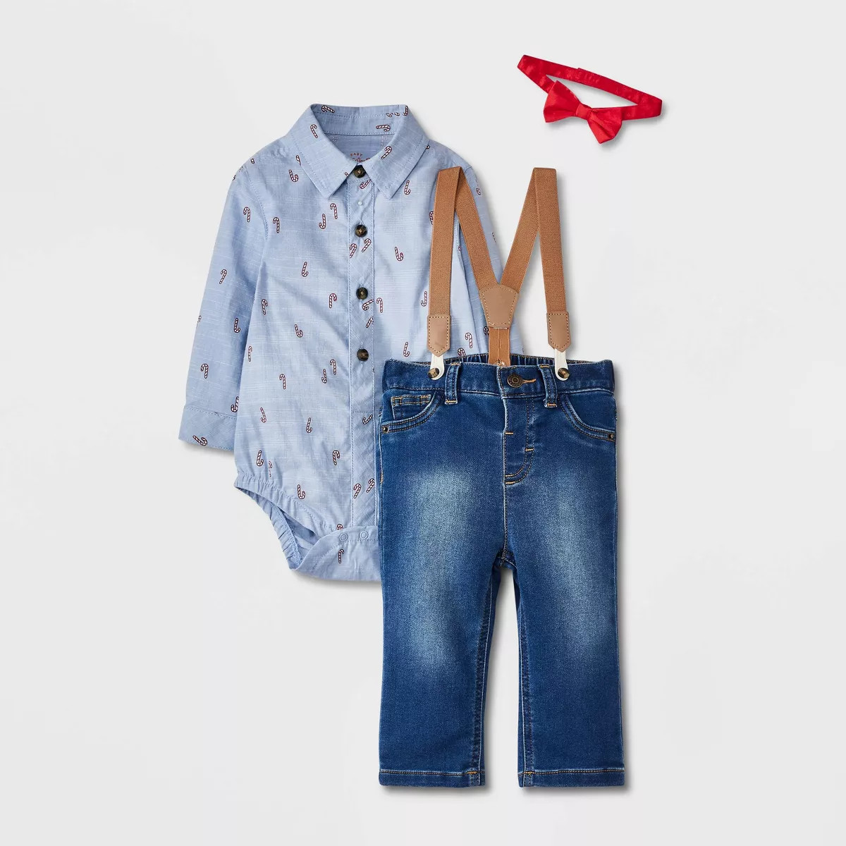 Baby Boys' Mini Man Suspender Top & Bottom Set - Cat & Jack™ Blue | Target
